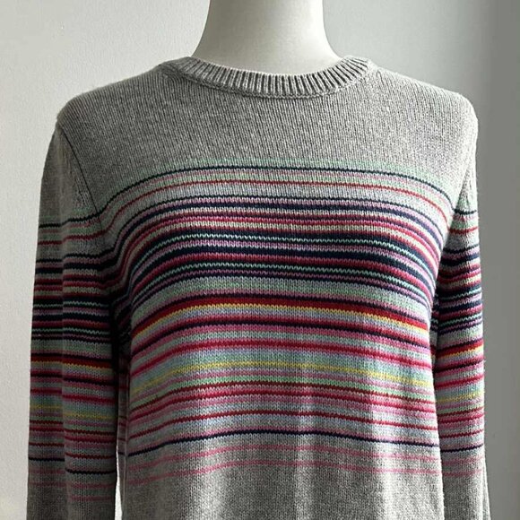 Gap Extra-Fine Merino Wool Color Stripe Sweater Dress Heather Grey – US M - Picture 1 of 11